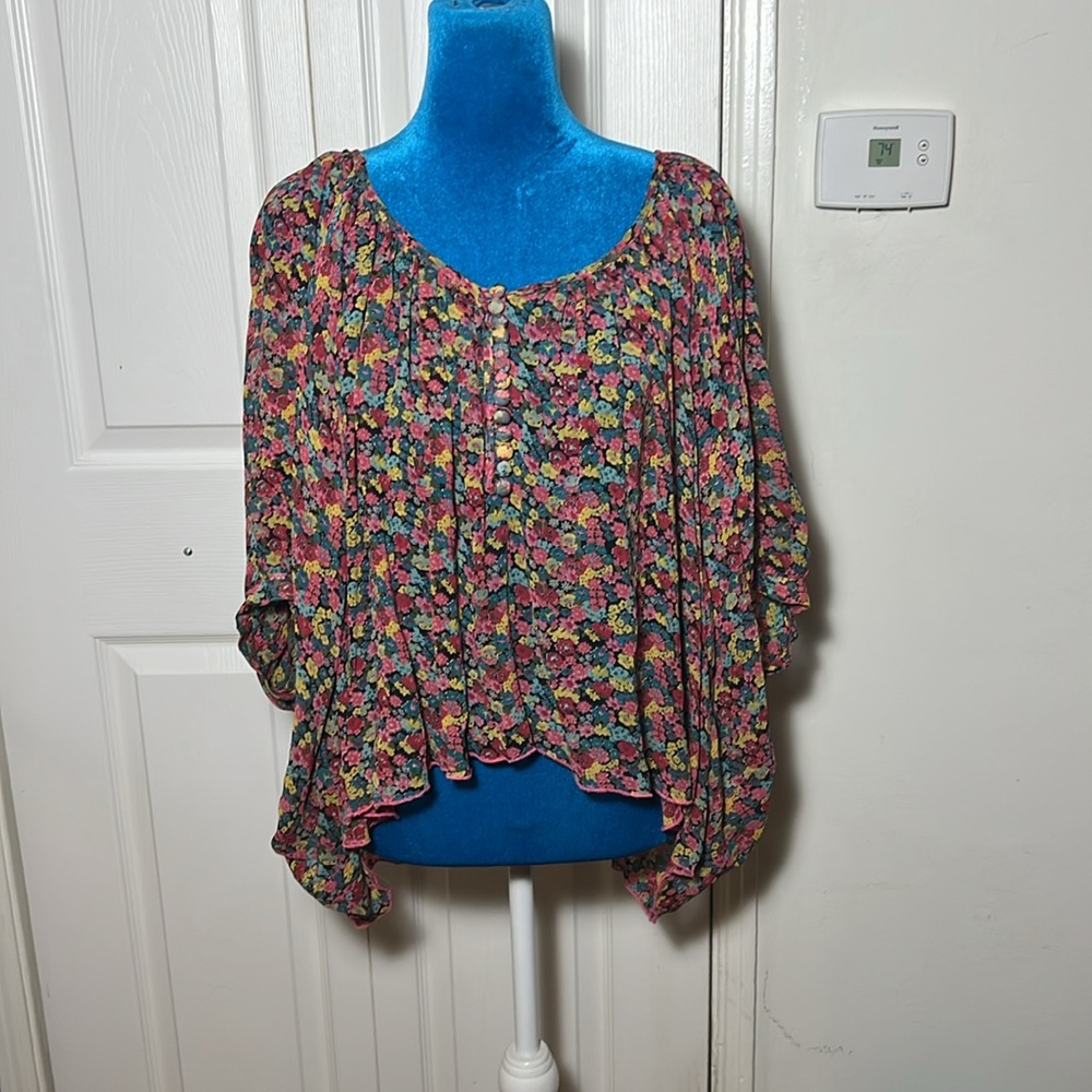 Blue Life Floral Blouse Women’s 1 Small - Picture 2 of 8